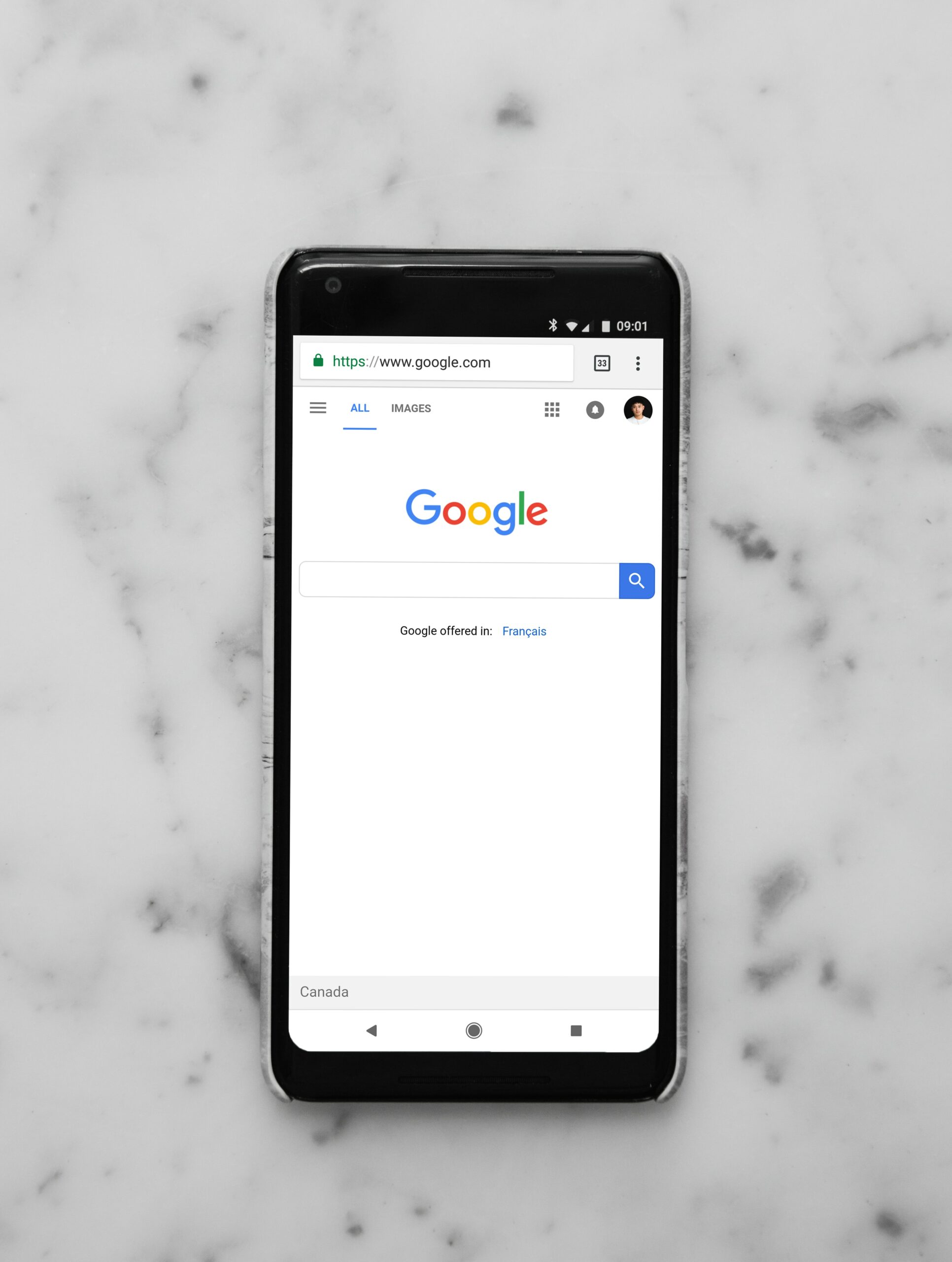 Google on mobile phone